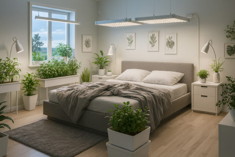 部屋が野菜工場に？植物に優しい夜間LED活用法