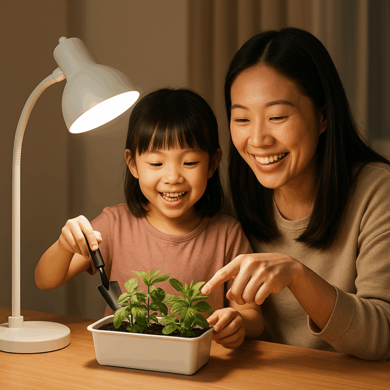 子どもと一緒に楽しむ！白色LEDライトで始める室内家庭菜園のすすめ