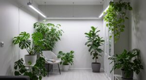 植物育成用白色LEDライトでオフィスが変わる！育成ライトがもたらす驚きの緑化効果