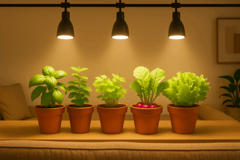 植物育成用白色LEDライトで手軽に始める室内野菜栽培