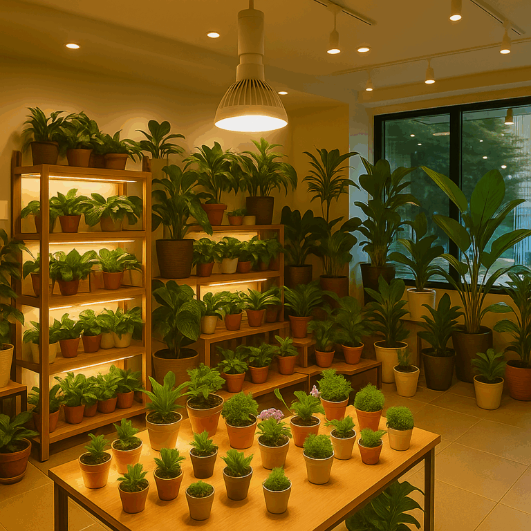 高演色の植物育成用白色LEDで植物の魅力を引き出す！園芸店照明ガイド