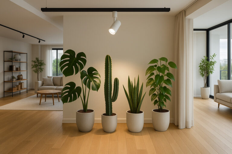 観葉植物を楽しむ暮らし｜植物育成用白色LEDライトとダクトレール照明の活用術