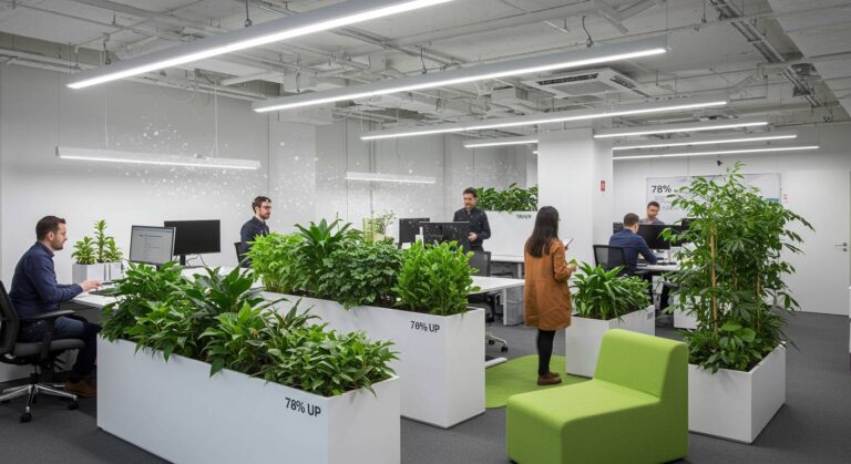 オフィス緑化を成功させる！育成用白色LEDライトを活用した植物育成と従業員へのポジティブな効果