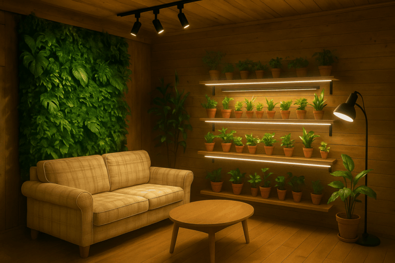 真冬でも緑あふれる部屋に！室内植物育成用白色LEDライトの活用術