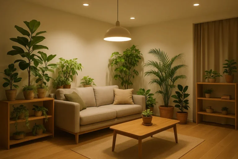 植物とくつろぎの空間を両立：高演色LEDで実現する快適インテリア