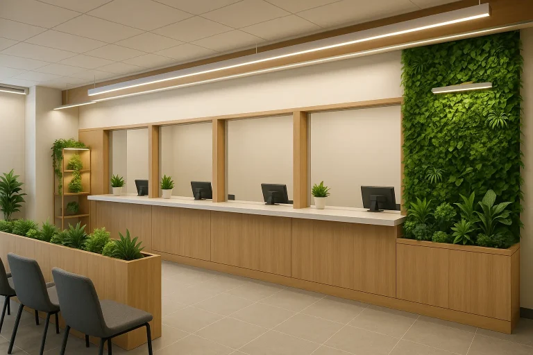 オフィス緑化で変わる窓口サービス：植物育成用LEDライトを活用した快適空間の実現