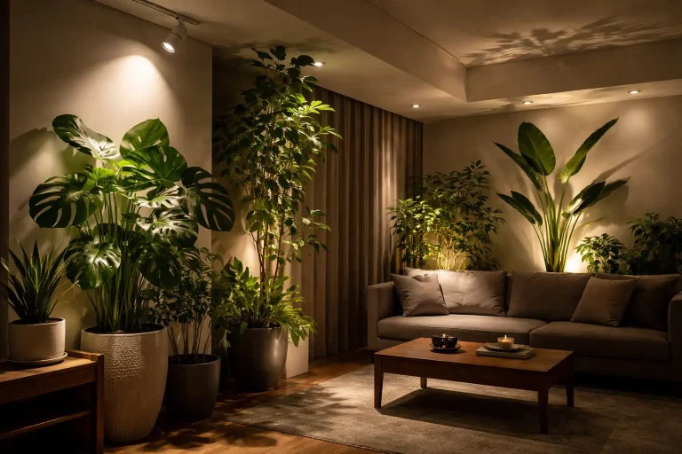 観葉植物を美しく見せる植物育成用白色LEDスポットライトの活用法と設置のポイント