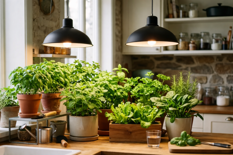 室内でのキッチンガーデンを成功させる植物育成用白色LEDライトの選び方