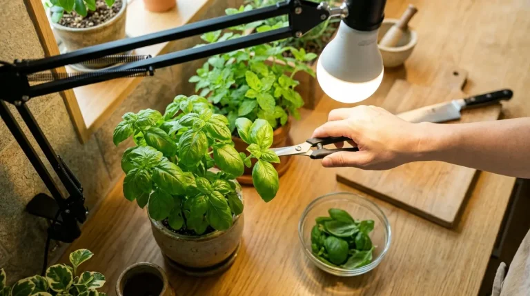 植物育成用白色LEDライトと口金E26電球スタンドで作る夢のキッチンミニガーデン