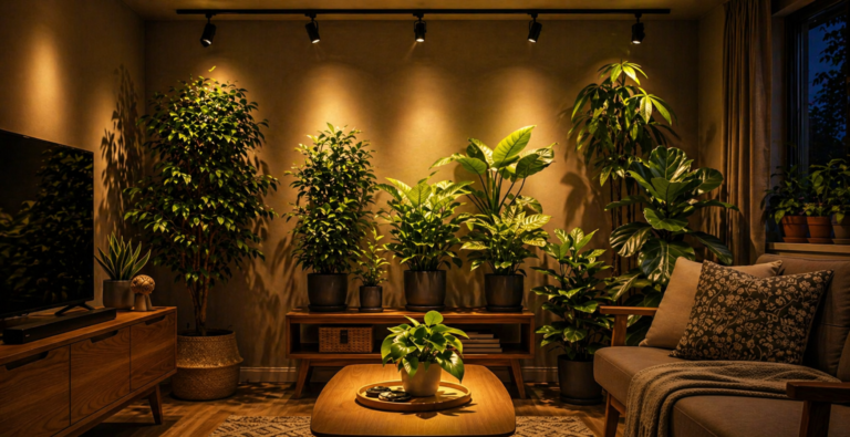 高演色の植物育成用白色LEDライトで作るリラックスできるインテリア