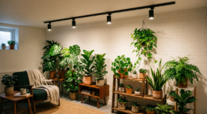 日当たりゼロでも大丈夫！ダクトレール取付タイプの植物育成用白色LEDライトで観葉植物を楽しむ部屋作り