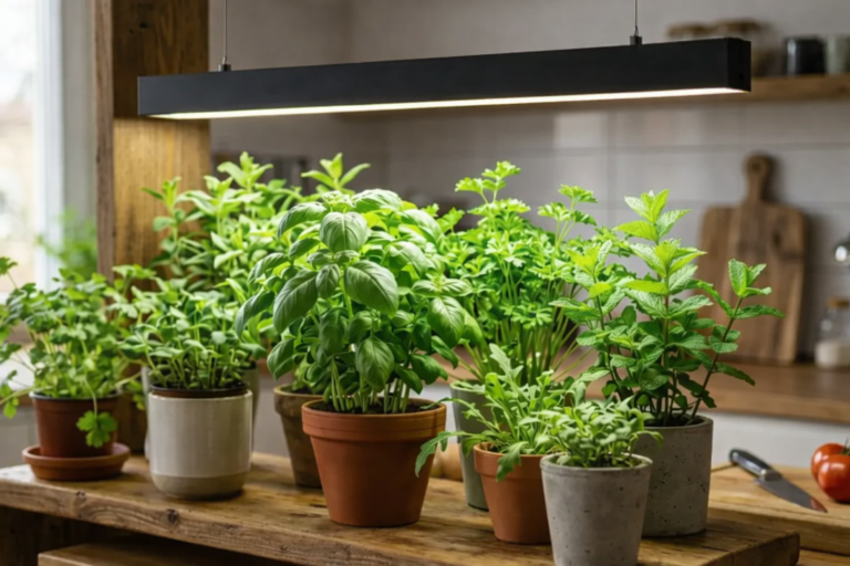 植物育成用白色LEDで室内キッチンガーデンの光不足を完全解消！