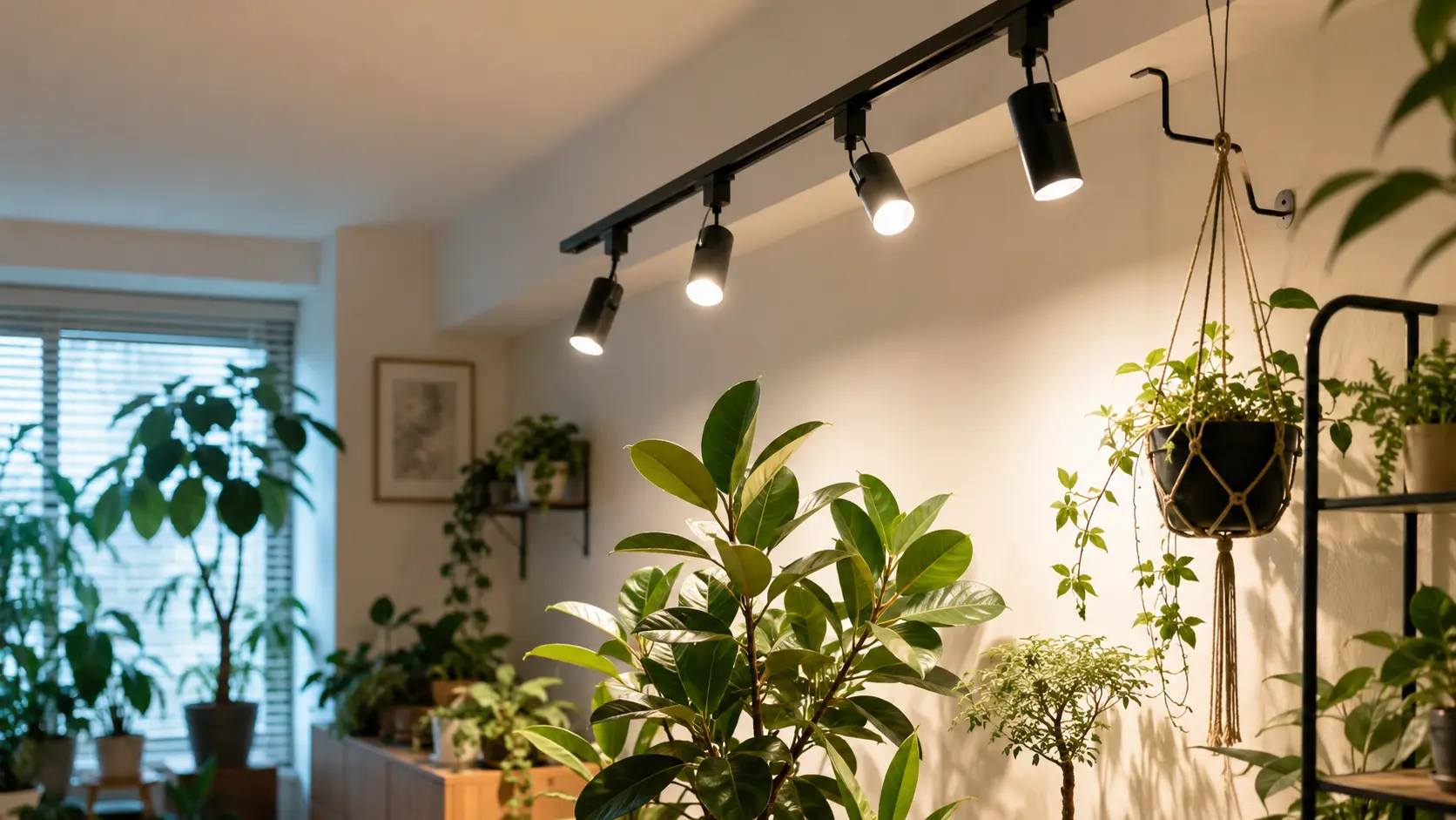ダクトレール用の植物育成用白色LEDライトで観葉植物を劇的におしゃれに楽しむ方法
