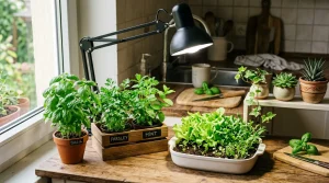 日当たりゼロでも大豊作！最新の植物育成用白色LEDで室内キッチンガーデンを始めよう