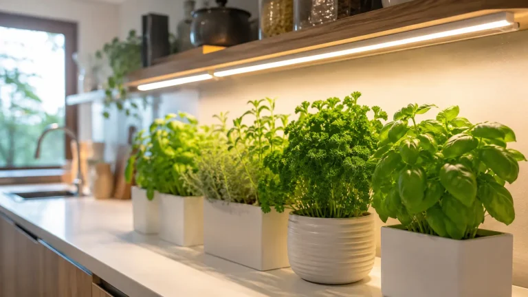 室内キッチンガーデンを成功させる！植物育成用白色LEDライトで光不足を解消する方法