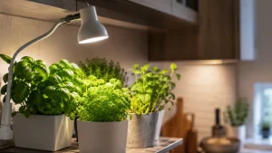 日当たりが悪いキッチンでも育つ！植物育成用白色LEDライトで作るハーブガーデン